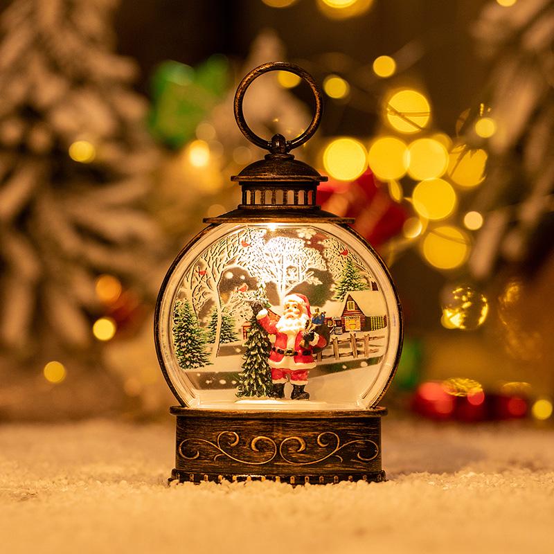 

Holiday Musical Box with Lights and Ornaments - Christmas Tree Décor and Santa Figurine