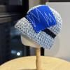Hand Woven Patchwork Woolen Hat for Women In Autumn and Winter Face Showing Small Toe Cap Warm Knitted Fisherman Hat