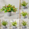Potted Artificial Flower Spring Fake Wildflowers in Vase Small Realistic Faux Flower Decor