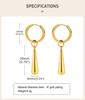 Long Water Drop Dangle Huggie Hoop Earrings for Women, Stainless Steel Teardrop Earrings Non Tarnish