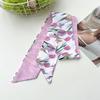 2025 Korean Fashion Flowers Pattern Women Twill Decorative Ribbon Small Scarf Binding Bag Handle Ribbon Hair Band Small Scarf