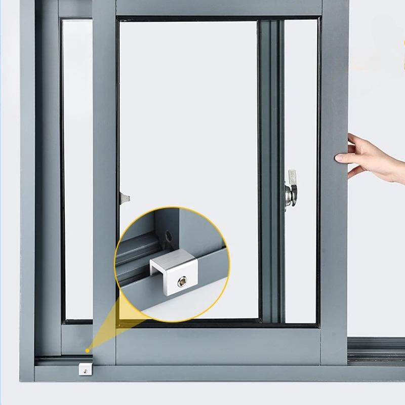 Adjustable Window Lock Stopper Safety Locks for and Pets Anti-theft Door Lock Non Punch Sliding Window Lock Hardware