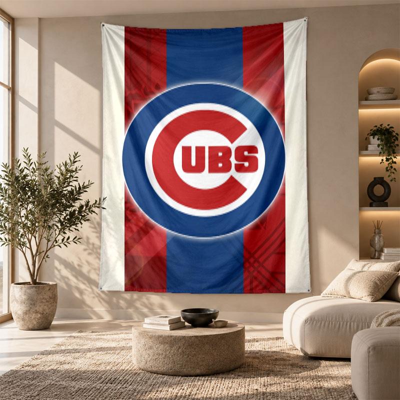 Decorative Tapestry,Chicago Cubs Printed Wall Art, Lightweight Wall Hanging For Bedroom Background