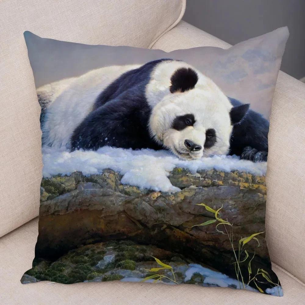 China National Treasure Panda Animal Pillowcase Suitable for Home Decoration Living Room Sofa Bedroom Room Cushion Cover