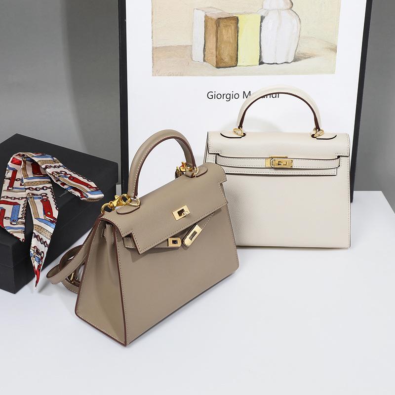 New Fashionable Small Square Bag, Crossbody Bag, Trendy and High-end Bags, Hand-held Mother Bag, Genuine Leather Women's Bag
