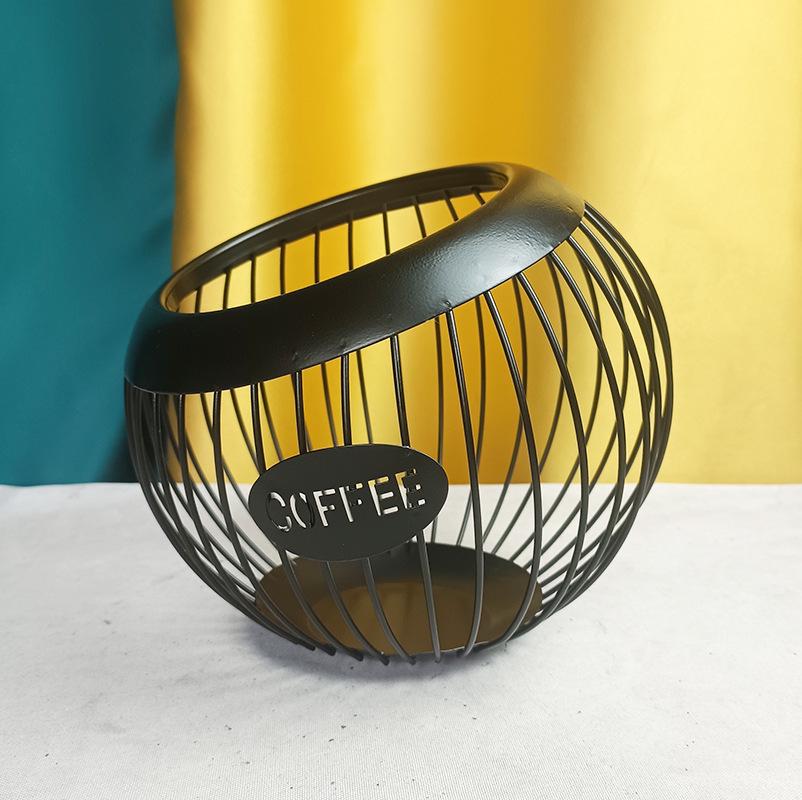 European-Style Irregular Wrought Iron Fruit Basket & Coffee Capsule Rack