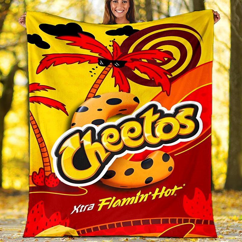 Cheetos Theme Printed Blanket - Perfect for Couch, Bed, Travel & Outdoor Use | Machine Washable, Cozy & Durable.