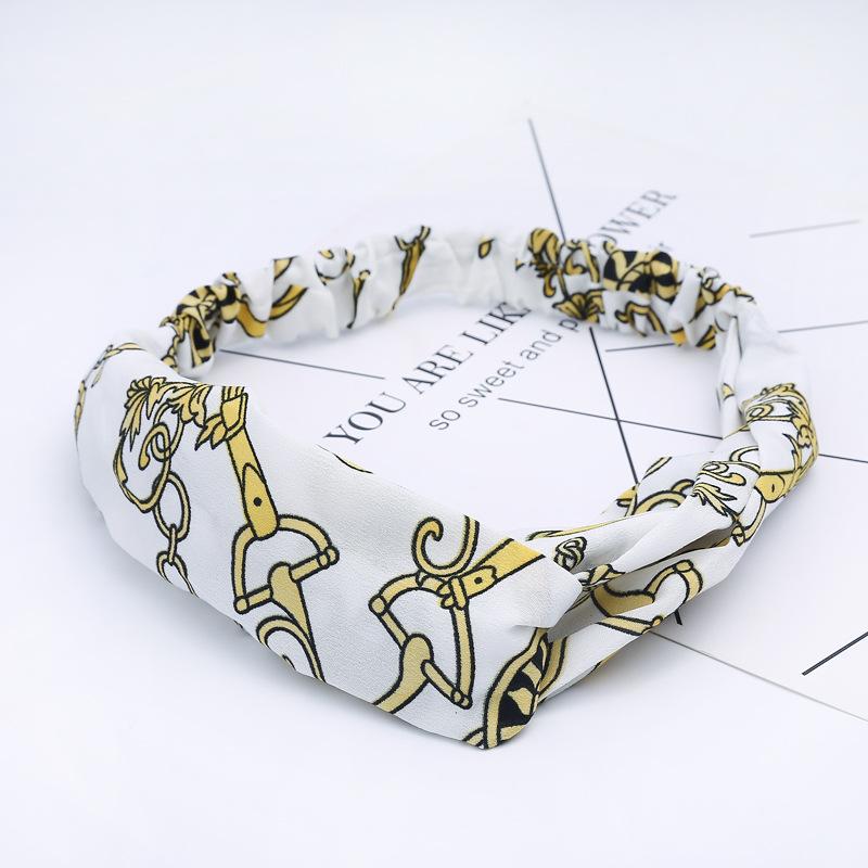 Kvinners Pannebånd Mote Jenter Bohemsk Trykt Kryss Hårbånd Vintage Turban Hårstrikker Bandana Hodeplagg Tilbehør scrunchie