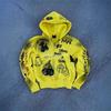 European and American street retro funny ghost print loose zipper long sleeve hoodie sweater