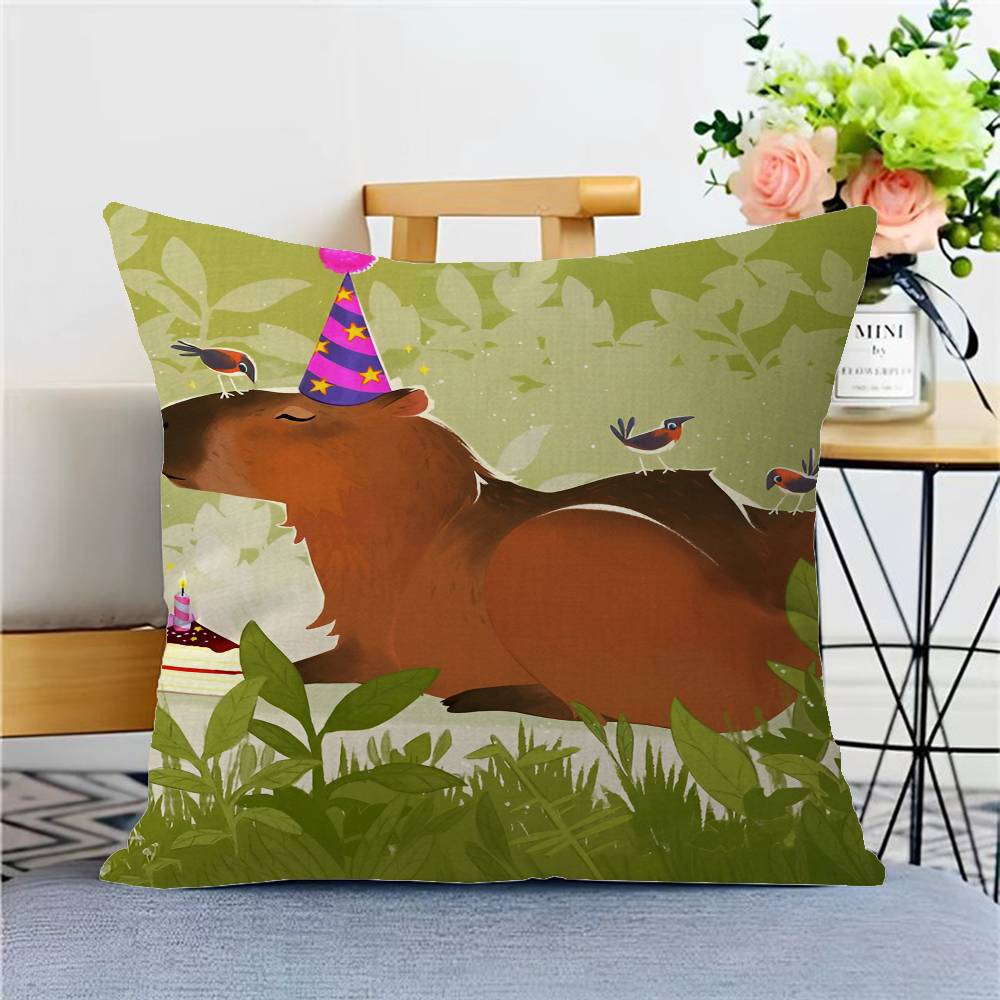 

Capybara Animals Cushion Cover Pillow Cover Decor Pillowcase Printed Cushion Case for Couch 12x12Inch