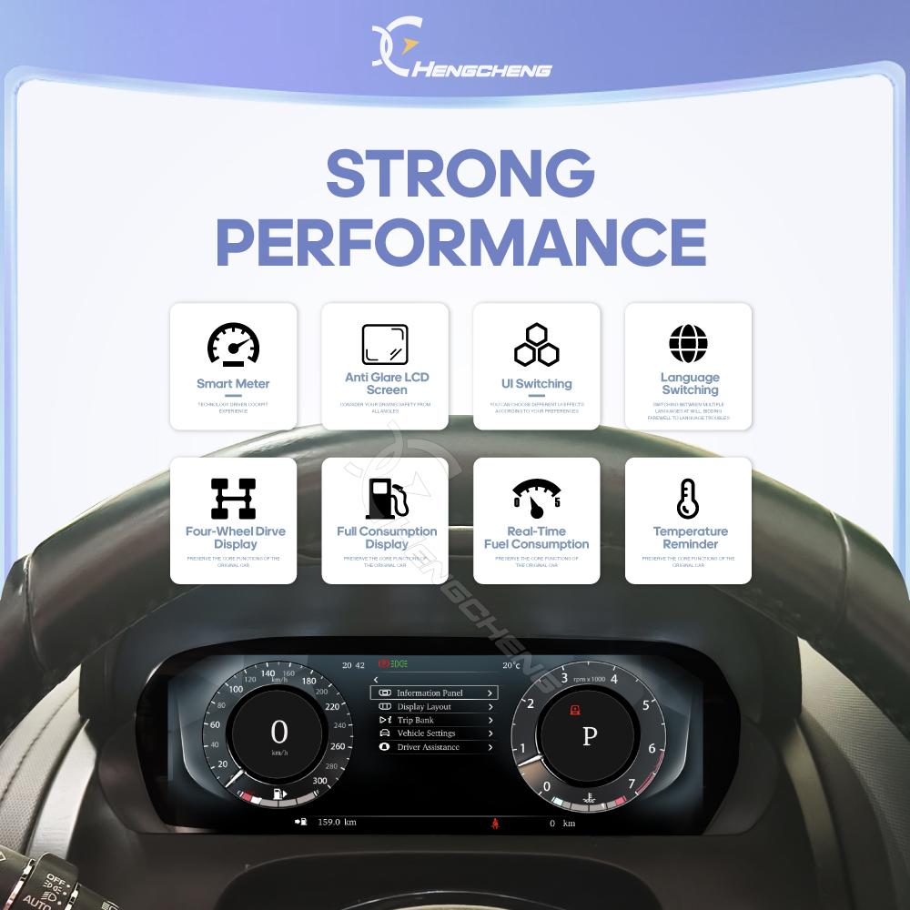 LHD For Jaguar F-TYPE 2012-2020 LCD Dashboard Panel Carplay Virtual Cockpit Digital Cluster Instrument Speedometer Carplay