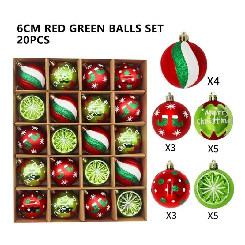 6cm Weihnachtskugeln 20er Set Galvanisierte Kunststoffkugeln Weihnachtsbaum Hängedekorationen