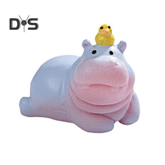 Miniature Hippopotamus Figurine Mini Cartoon Hippo Ornament DIY Microlandscape Fairy Garden Animal Resin Statue Decoration Ornament