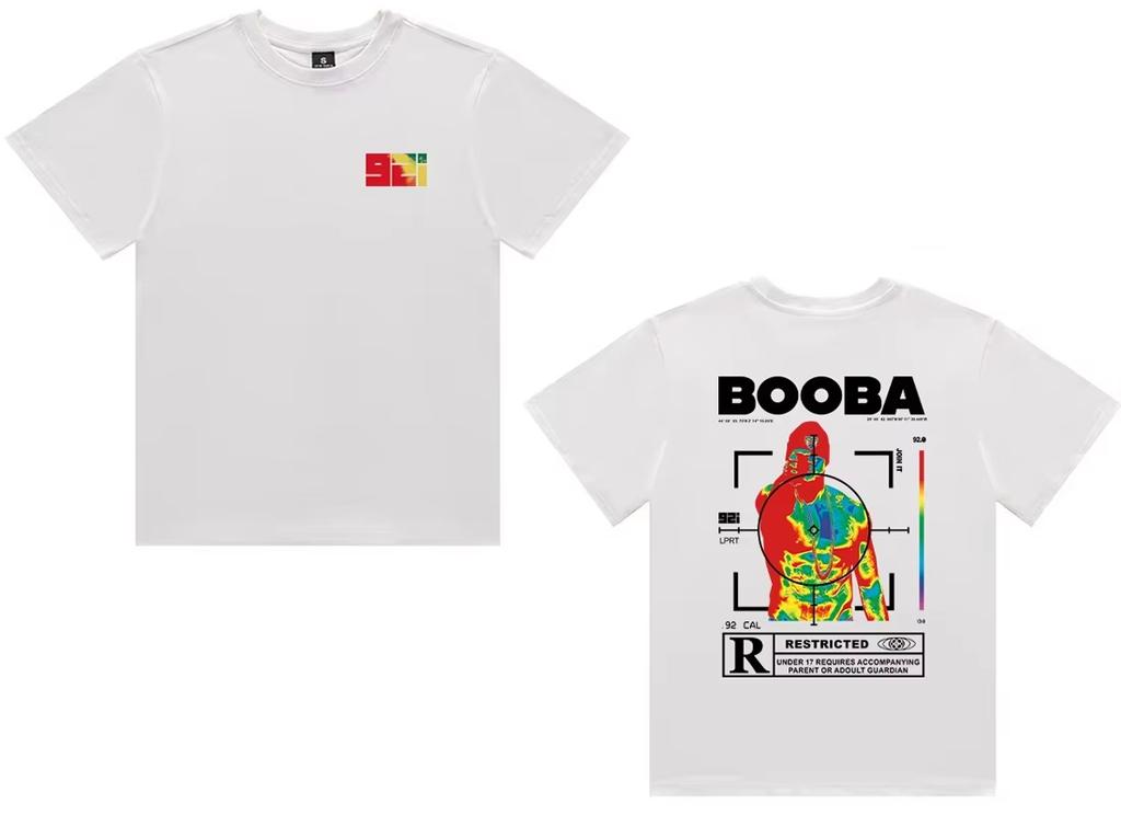 Vintage Unisex Tshirt Hiphop T Shirt Fashion BOOBA Printed Short Sleeve Tops Harajuku Streetwear Tee WoUnisex Clothing