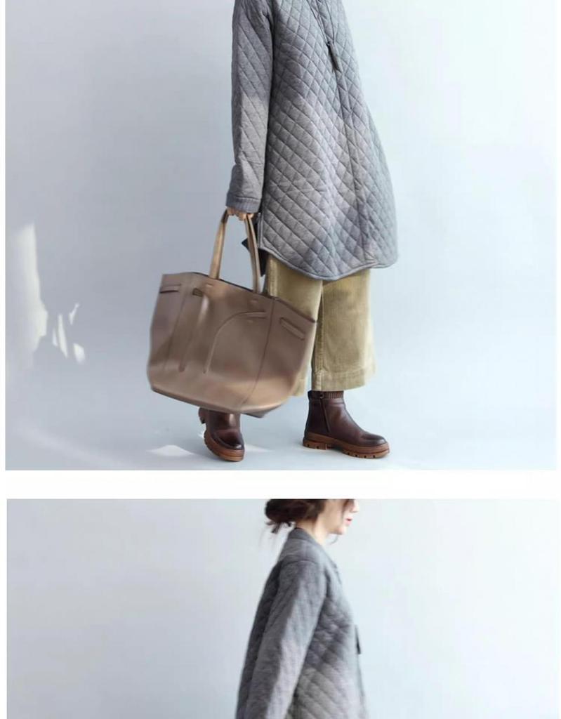 Diamond Quilted Chinese Style Women's Mid-Length Cotton Jacket - Retro, Simple, and Versatile