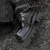 Pantofi din piele cu vârf pătrat cu design original pentru bărbați, la modă, nișă heavy metal întunecat, pantofi Derby cu deget mare, pentru navetă, muncă, timp liber