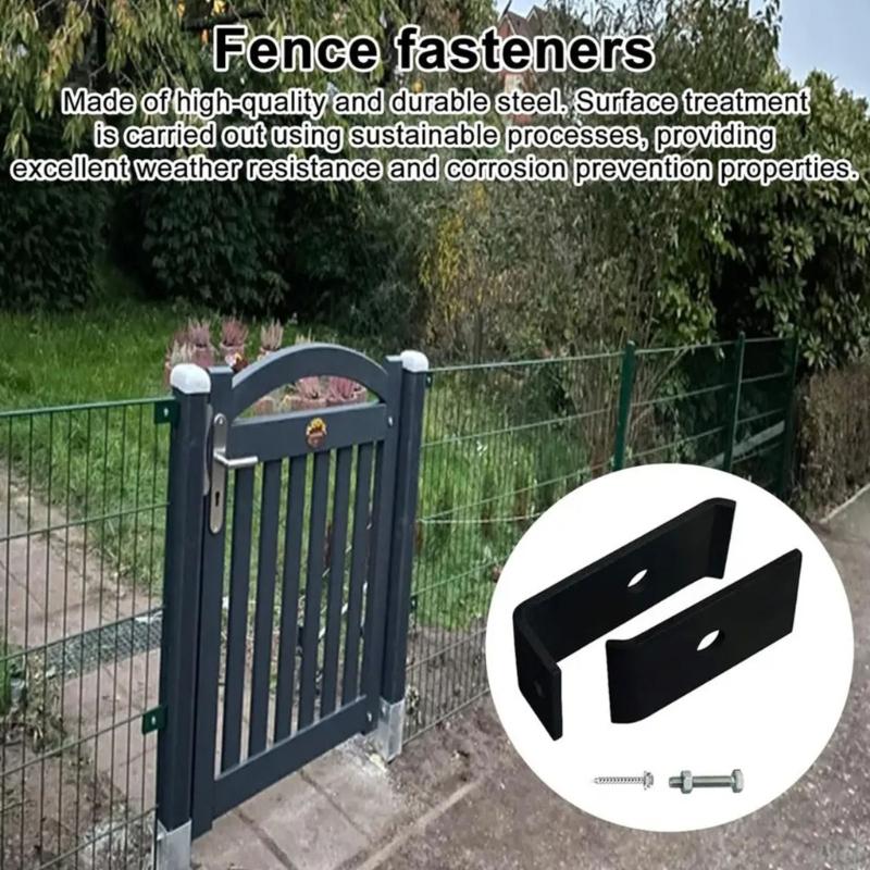 Completes Metal Grid Fence Fastener Set Includes 5 Brackets Screws Bolts For Outdoor Garden Installation