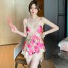 Women's Ice Silk Lace Pajama Set - Camisole & Shorts for Spring/Summer/Autumn