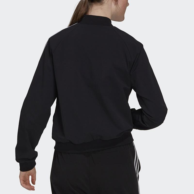 (WMNS) adidas Stripe Splicing Sports Training Long Sleeves Jacket Black Women's GS1352