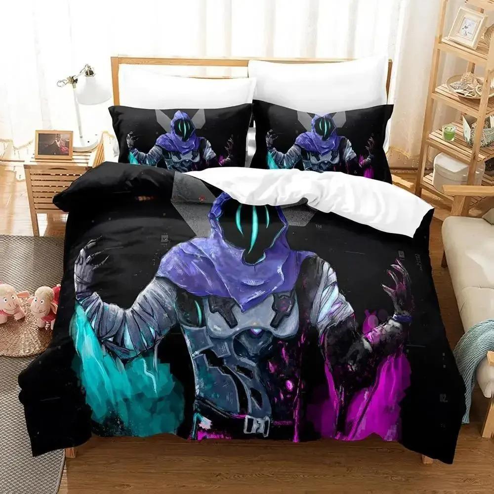 Nuovo Set Biancheria da Letto Gioco Jett Valorant Singolo Gemello Matrimoniale Queen King Size Set Letto Adulto Bambino Camera da Letto Copripiumino Set Anime Letti