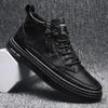 Fashion Mens Boots Winter Fashion High Top Leather Shoes Brown Black Ankle Boots Short Plush Lace-up Cotton Shoes Male Sneakers New