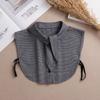 Cotton Bowknots Shirt Fake Collar Tie Women Ladies Detachable False Collar Lapel Blouse Top Removable Clothes Faux Col
