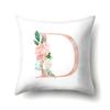 Polyester Pillowcase Home Pink Floral Decorative Print Pillowcase 26 English Letter Cushion Cover