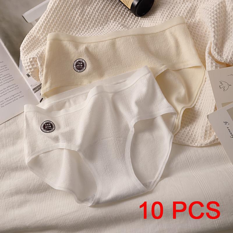 10PCS Sexy Panties Women Panties Cotton Kit Womens Cotton Briefs Underwear Japanese Woman Lingerie Plus Size Seamless Underpants