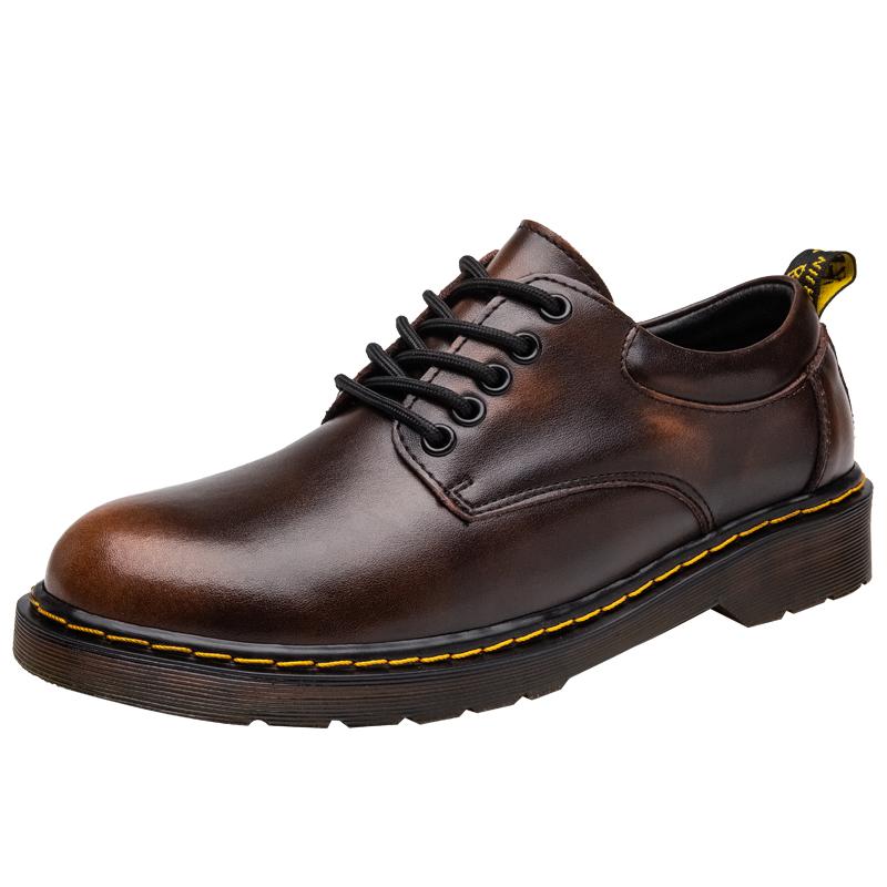 Mens Luxury Casual Genuine Hard-Leather High-quality Leisure Tooling Shoes Comfortable Inside Handmade Trend Shoes Size 38-48