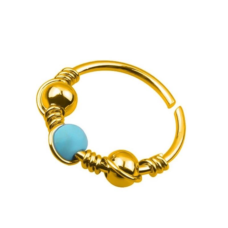 

Sturdy Stainless Steel Nose Rings Septum Jewelry Helix Cartilage Conch Hoop Comfortable Opal Designs for Trendy Women