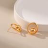 Fashion Ol Style 18k Gold Plated Round Ball Short Stud Earrings