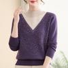 Mom's Velvet Thickened Knit Two-Piece Sweater for Autumn/Winter - Mid-Age Half-High Collar