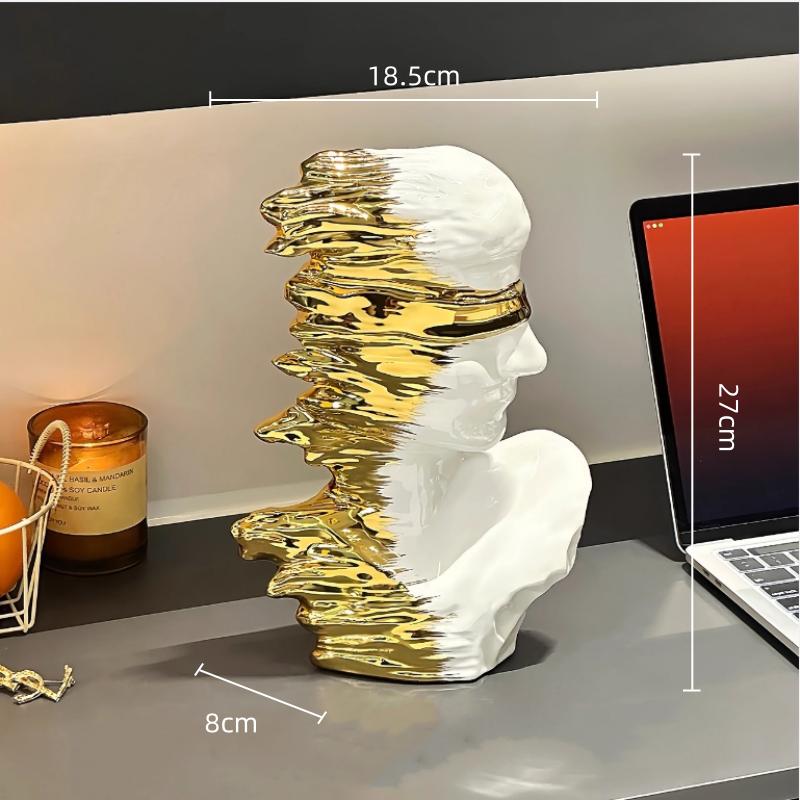

Ceramic Handicrafts Abstract Figure Sculpture Silver Gradient Portrait Decorative Figurines Home Decoration Accessories