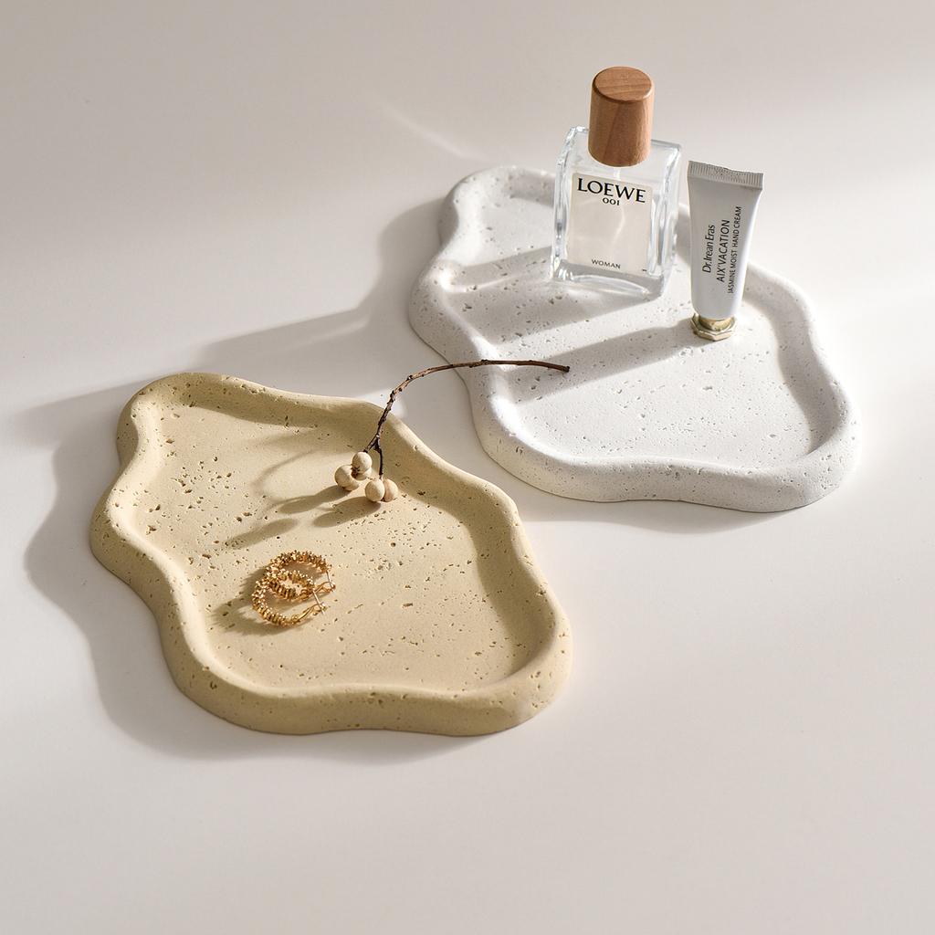 Nordischer Höhlenstein Wolken Tablett Sand Aufbewahrungs Tablett Aromatherapie Tablett Schreibtisch Ornamente Veranda Schlüsselablage Badezimmer Waschbecken Aufbewahrungs Tablett