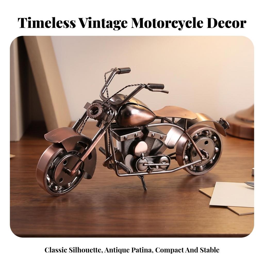 Retro Model Motocykla Figurka Przemysłowego Motocykla Rękodzieło na Półkę