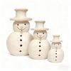 Light Up Snowman Christmas Decor LED Lighted Handmade White Snowman Figurine Winter Rustic Tabletop Ornaments for Holiday Home Decor