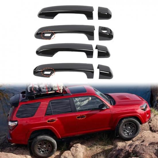 Gloss Black For 4Runner 2010-24 Door Handle Bezels Cover Trims W/Smart Key Holes