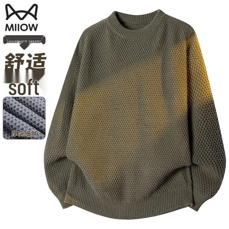 MiiOW Men s Winter Round Neck Pullover Sweater 2XL