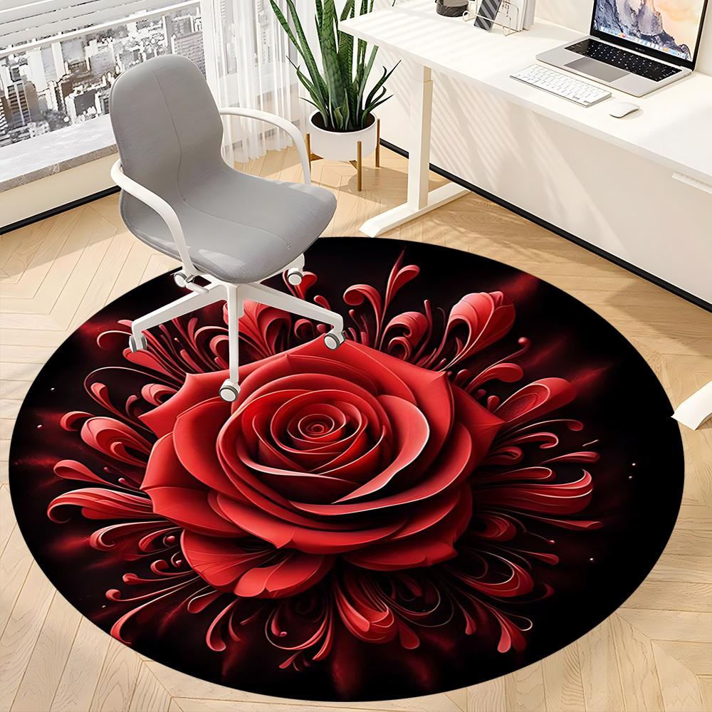 1pc Rose Chair Carpet for Office - Durable, Ideal for Chair Mats, Stylish & Functional Decorative Rug yy260203003