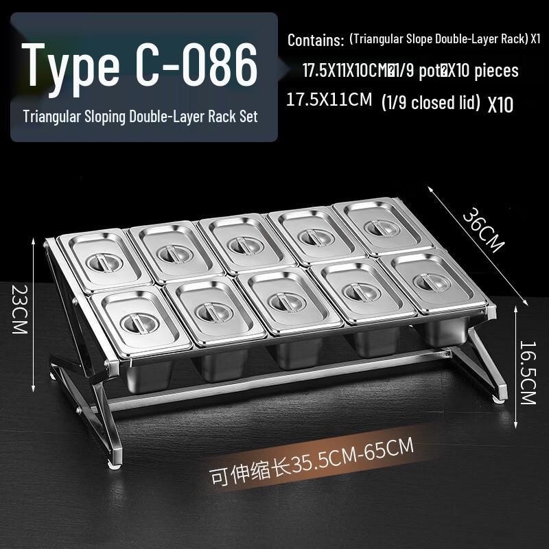 CMAOS 10-Compartment Stainless Steel Condiment Holder