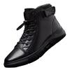 Men's Boots British Casual Platform Leather Boots for Men Black Motorcycle Boots Winter Comfortable Keep Warm Men Ankle Shoes