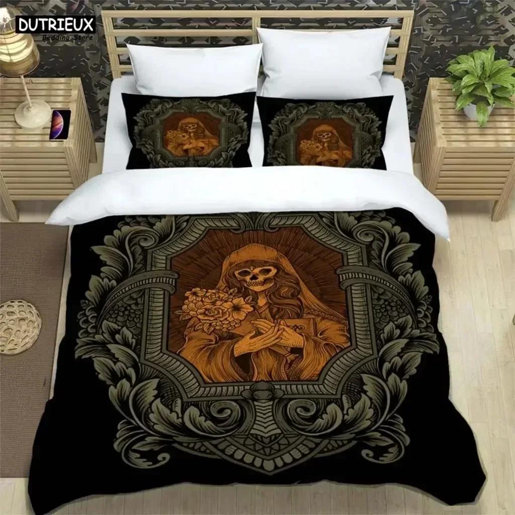 3D Print Medieval Dark Retro Digital 3D Duvet Cover Bedding Set Comforter Linen Pillowcases Home Decor Single Double King Queen