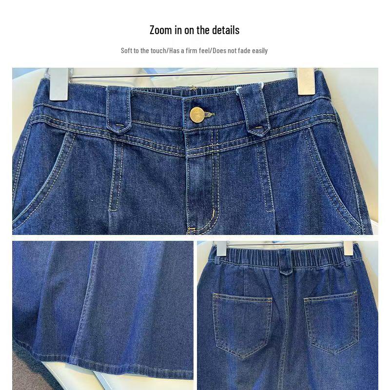 2025 New High-Waisted Slim-Fit Denim Skirt: Mid-Length, Versatile & Flattering for Petite Women