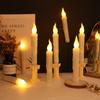 Pack of 12/24pcs LED Floating Taper Candles with Remote Flameless Flickering Hanging Candle Light for Home Christmas Party Decor