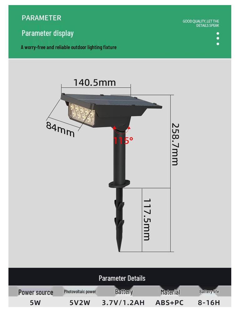 Golden Whistle Solar COB Waterproof Garden, Lawn, and Courtyard Light
