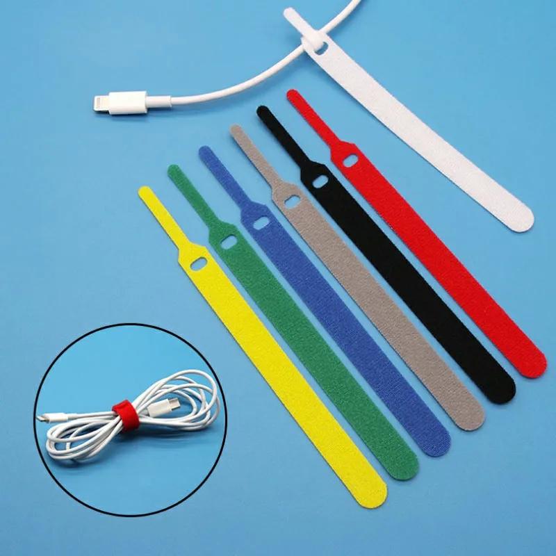 Detachable Cable Ties Colored Plastics Reusable Cable Ties Nylon Loop Wrap Zip Ttype Cable Tie Wire Bandage Tie