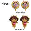 Dora Balloon Cartoon Girl Ballons Happy Birthday Banner Party Decoration Monkey Cake Topper Supplies Gift Disposable Tableware