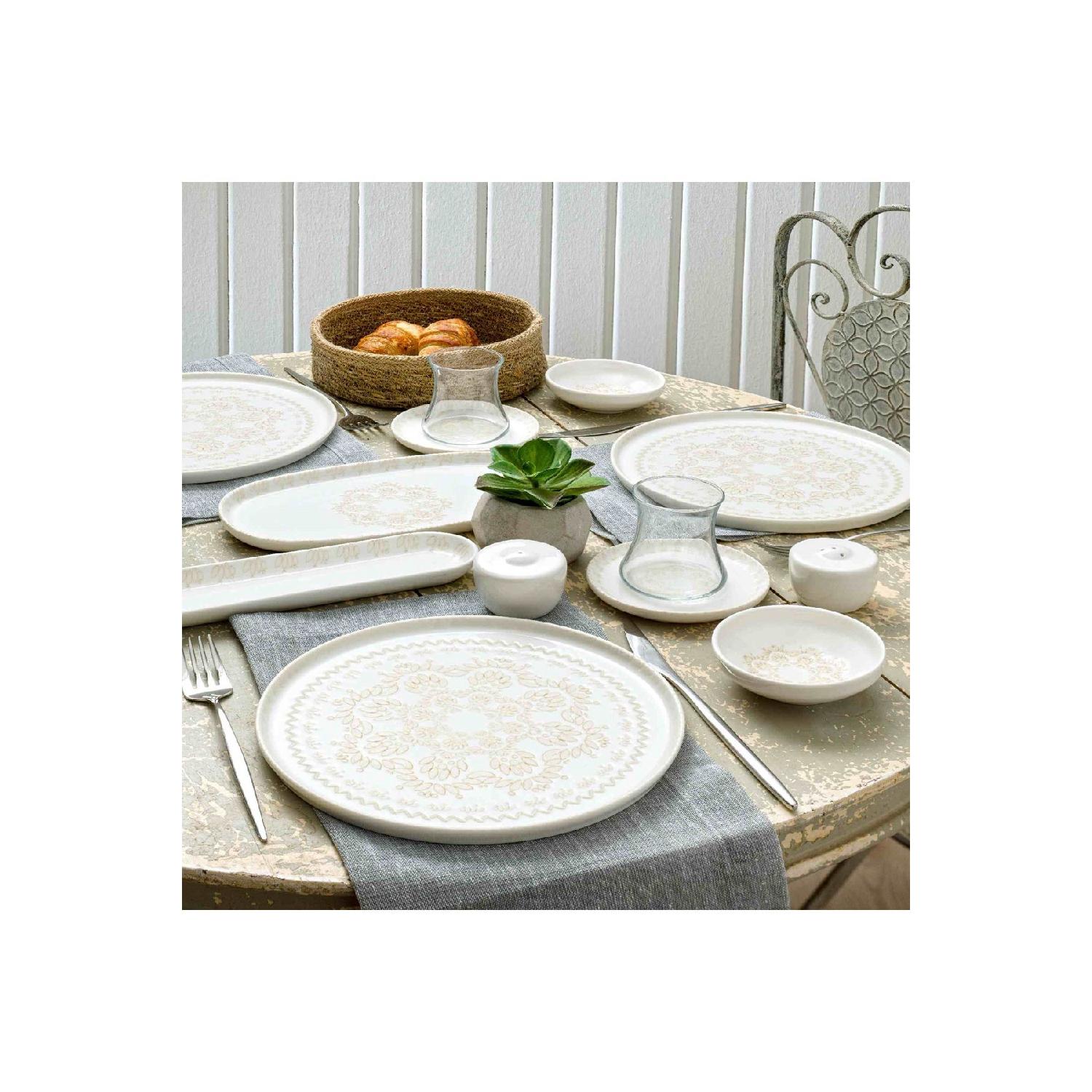 

Нефритовый фарфоровый набор для завтрака из 28 предметов синий белл