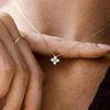 Four-Leaf Clover Necklace for Women with Diamond-Inlaid Pendant - Shiny INS Style Collarbone Chain.