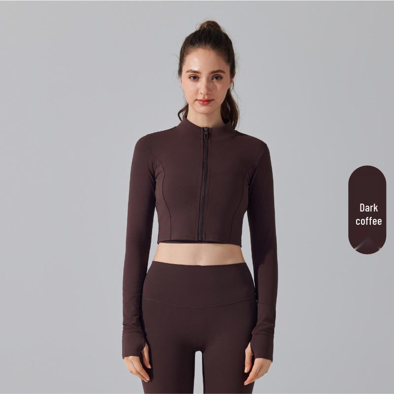 

Телесный Антибактериальный Утягивающий Женский Жакет с Длинным Рукавом для Бега и Йоги Medium